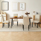 Sedie da pranzo moderne imbottite set da 4 con gambe in metallo