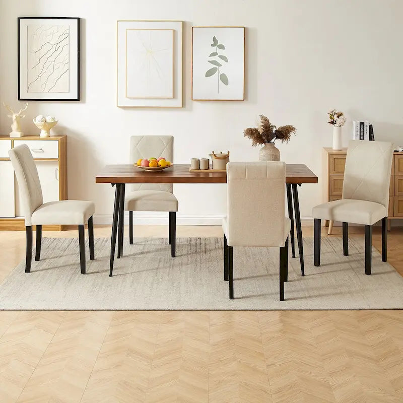 Sedie da pranzo moderne imbottite set da 4 con gambe in metallo