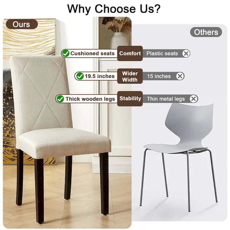Sedie da pranzo moderne imbottite set da 4 con gambe in metallo