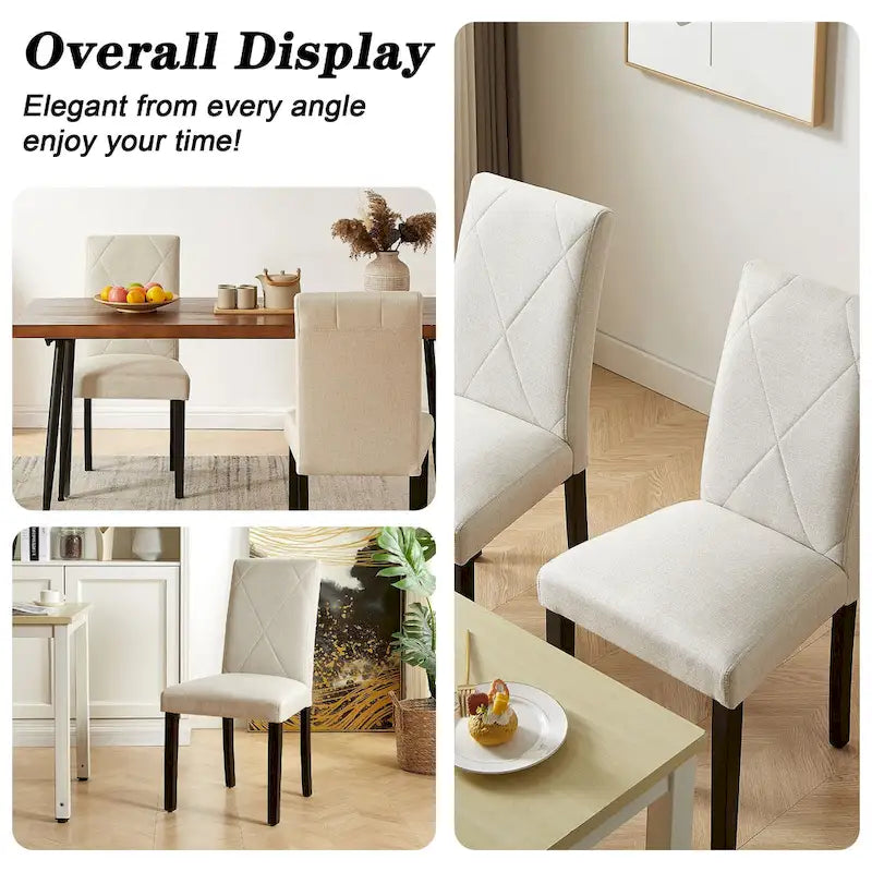 Sedie da pranzo moderne imbottite set da 4 con gambe in metallo