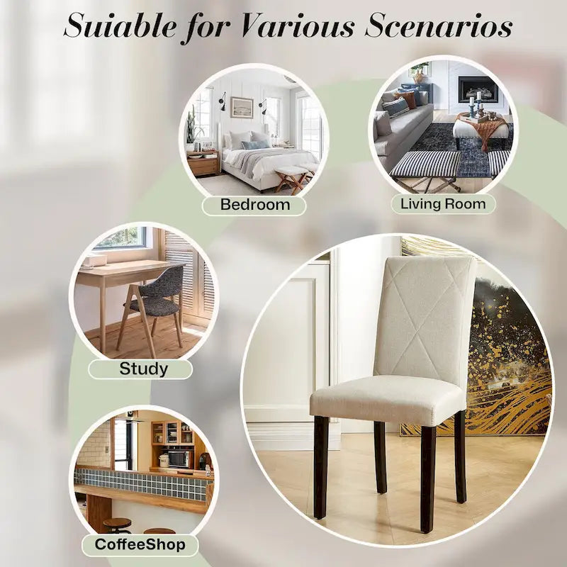 Sedie da pranzo moderne imbottite set da 4 con gambe in metallo