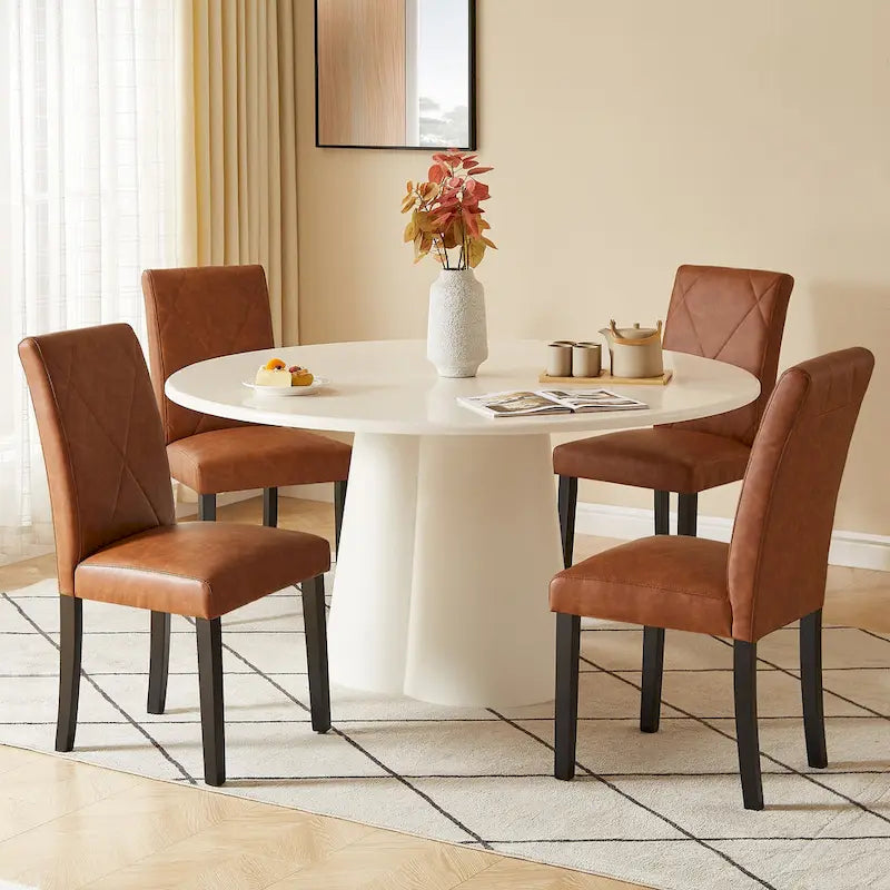 Sedie da pranzo moderne imbottite set da 4 con gambe in metallo
