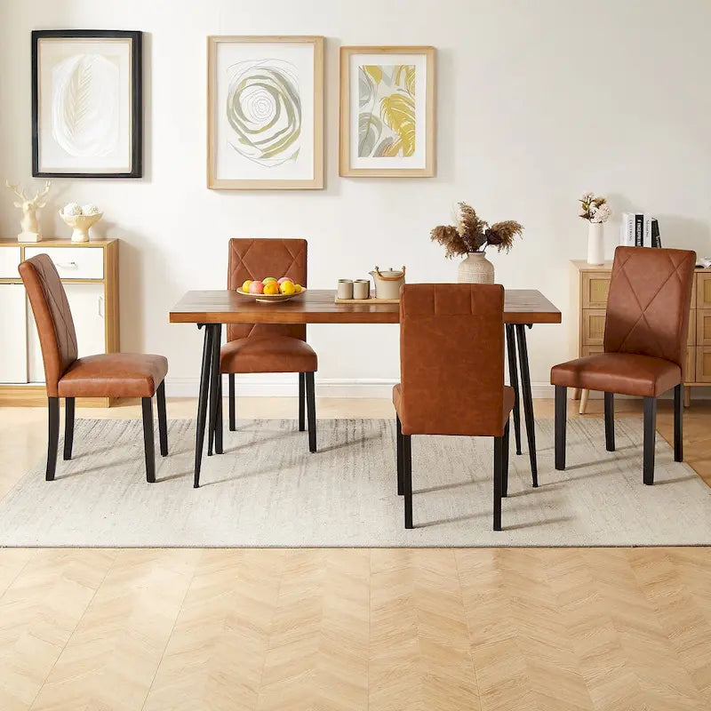 Sedie da pranzo moderne imbottite set da 4 con gambe in metallo