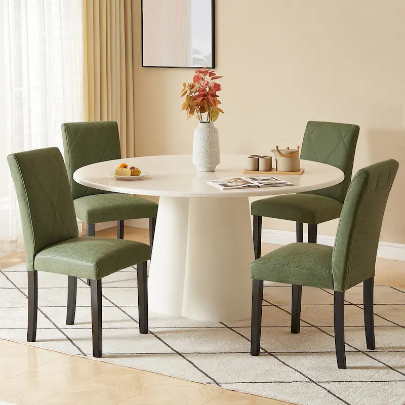 Sedie da pranzo moderne imbottite set da 4 con gambe in metallo