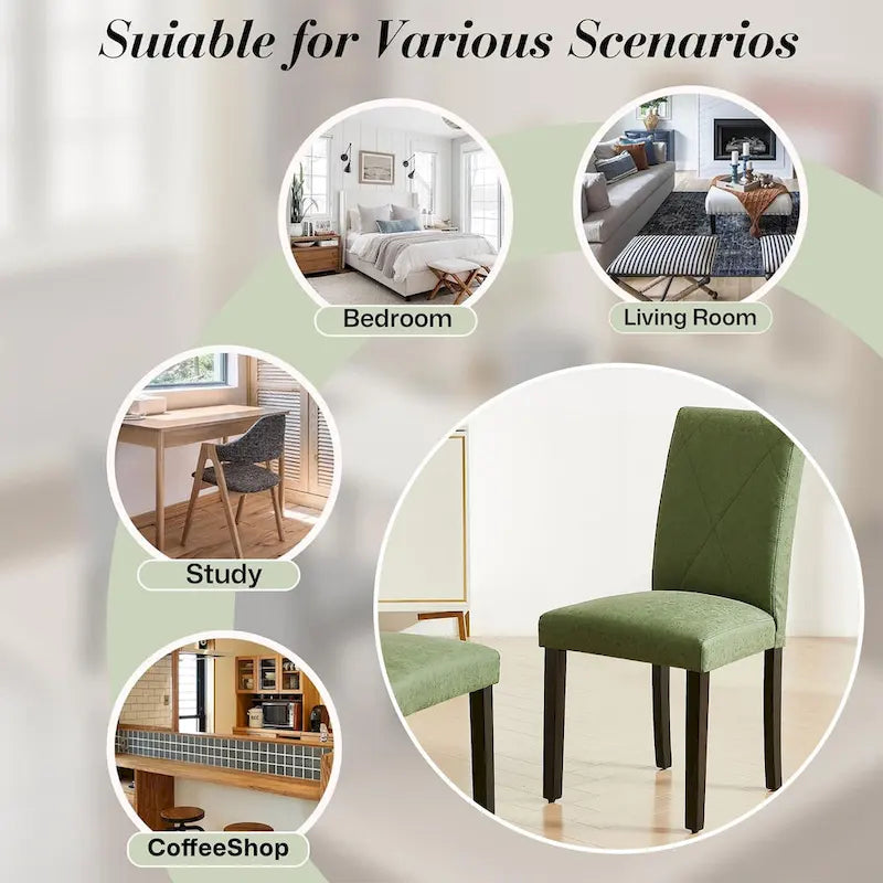 Sedie da pranzo moderne imbottite set da 4 con gambe in metallo