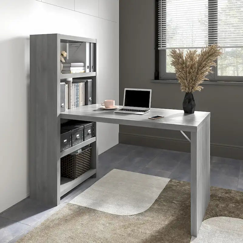 Scrivania libreria Echo da 56" con ripiani portaoggetti