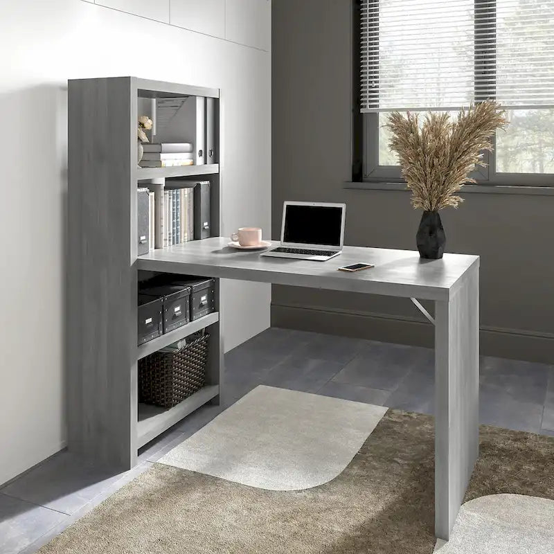 Scrivania libreria Echo da 56" con ripiani portaoggetti