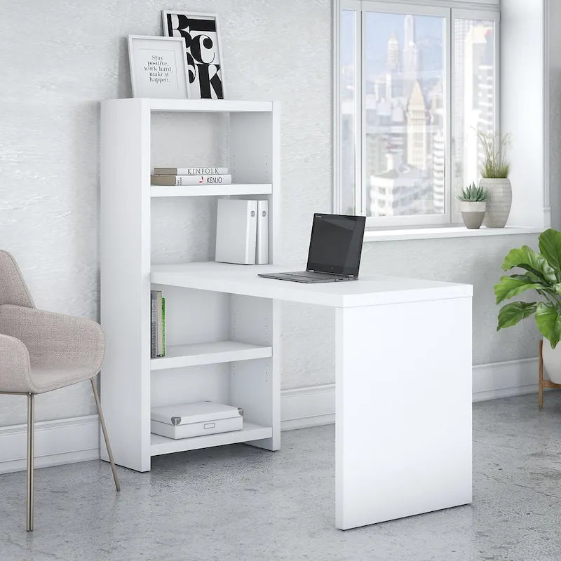 Scrivania libreria Echo da 56" con ripiani portaoggetti
