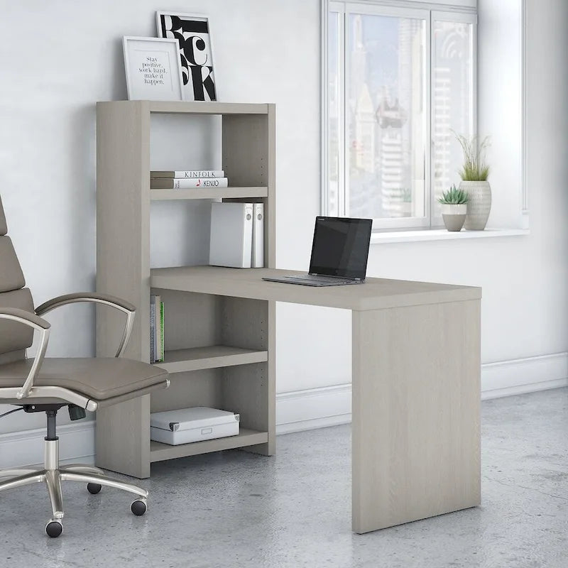 Scrivania libreria Echo da 56" con ripiani portaoggetti